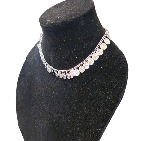 Boho Single Strand Cluster Coin Necklace - Picture 11 of 16